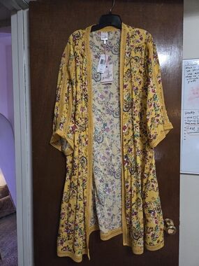 Belle Du Jour Yellow Floral Boho Kimono Jacket